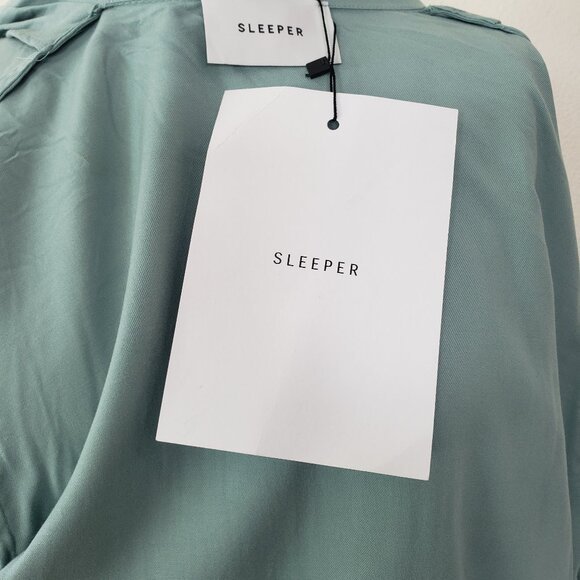 Sleeper Net A Porter Feather Trim Pajama Set In Blue Sz XS New With Tags - Picture 13 of 13